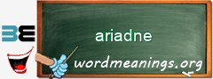 WordMeaning blackboard for ariadne